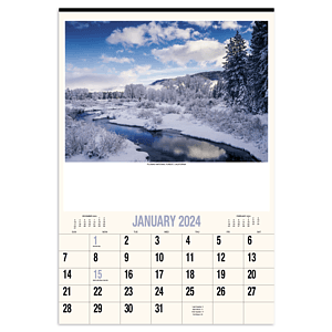 HotLine® Products Scenic America® Executive-White Ad Calendar