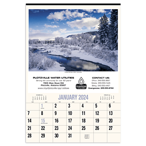 HotLine® Products Scenic America® Executive-White Ad Calendar