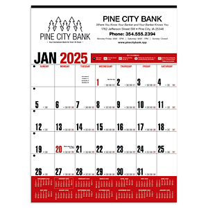 HotLine® Products Yearly Record® Red Calendar