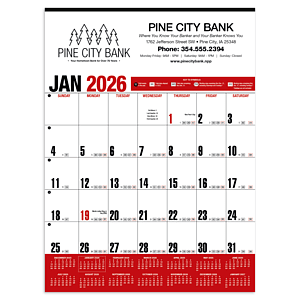 HotLine® Products Yearly Record® Red Calendar
