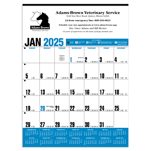 HotLine® Products Yearly Record® Blue Calendar