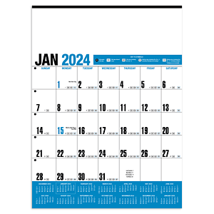HotLine® Products Yearly Record® Blue Calendar