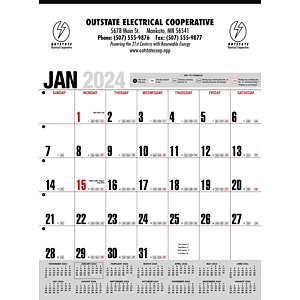 HotLine® Products Yearly Record® Gray with Red Calendar