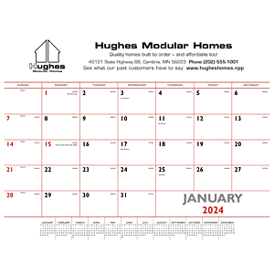 Triumph® Calendars Red & Black Desk Pad