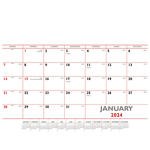 Triumph® Calendars Red & Black Desk Pad