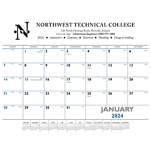 Triumph® Calendars Blue & Black Desk Pad