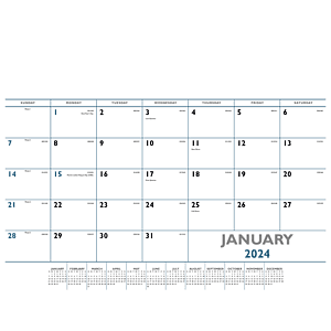 Triumph® Calendars Blue & Black Desk Pad