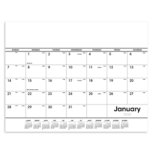 Triumph® Calendars Black & White Desk Pad