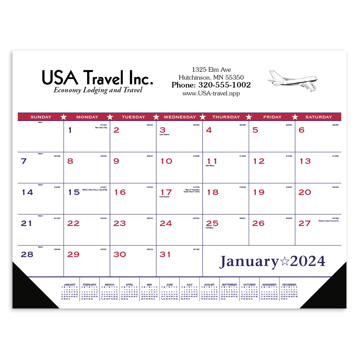 Triumph® Calendars Patriotic Desk Pad with Vinyl Corners