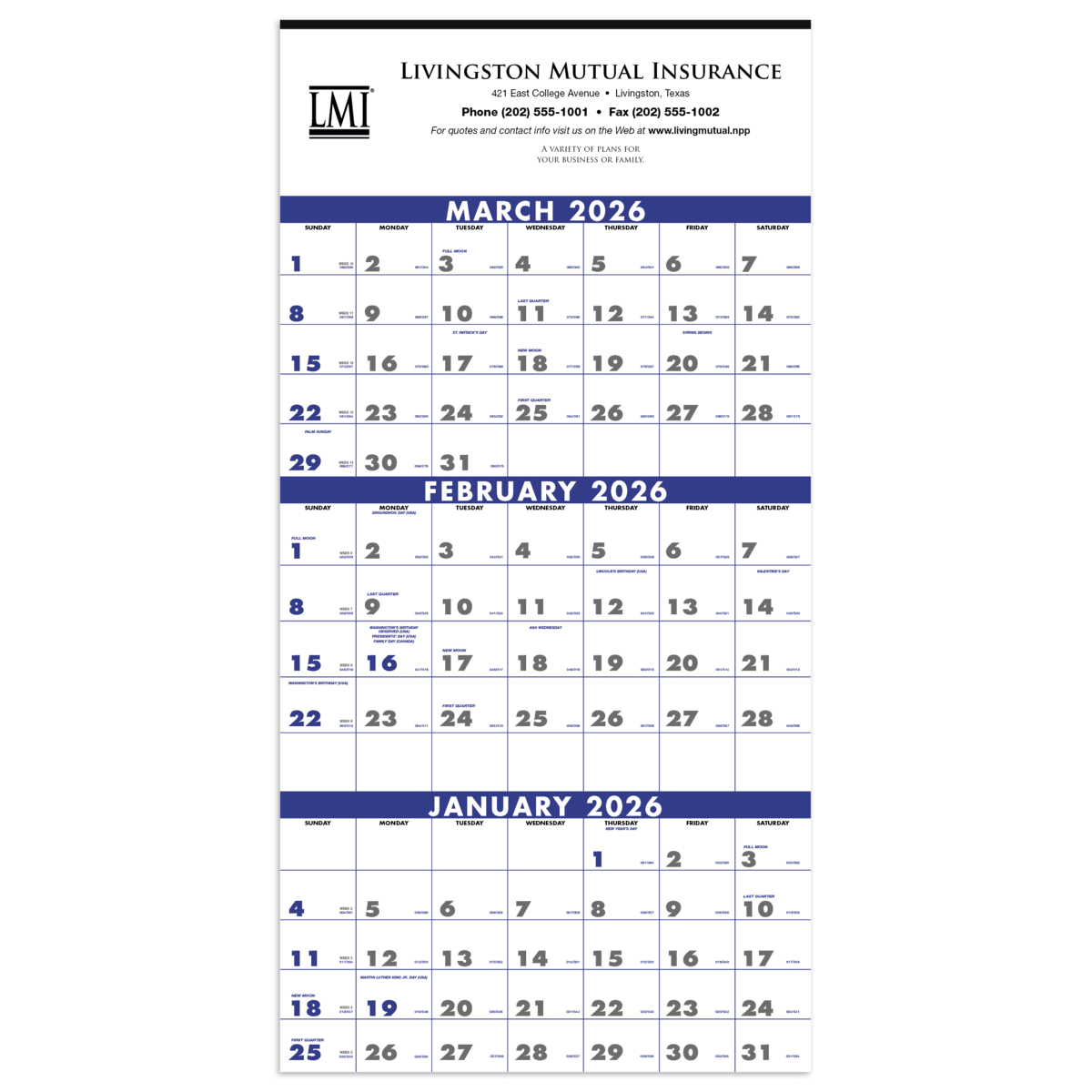 3-Month Planner (4-Sheet)