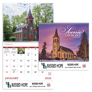 Good Value™ Scenic Churches - Spiral Calendar
