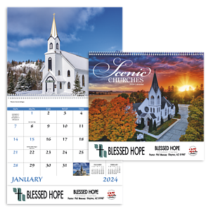 Good Value™ Scenic Churches - Spiral Calendar