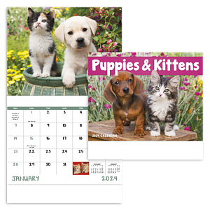Good Value™ Puppies & Kittens - Stapled Calendar