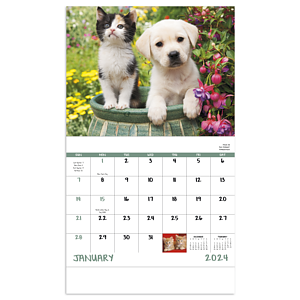 Good Value™ Puppies & Kittens - Stapled Calendar