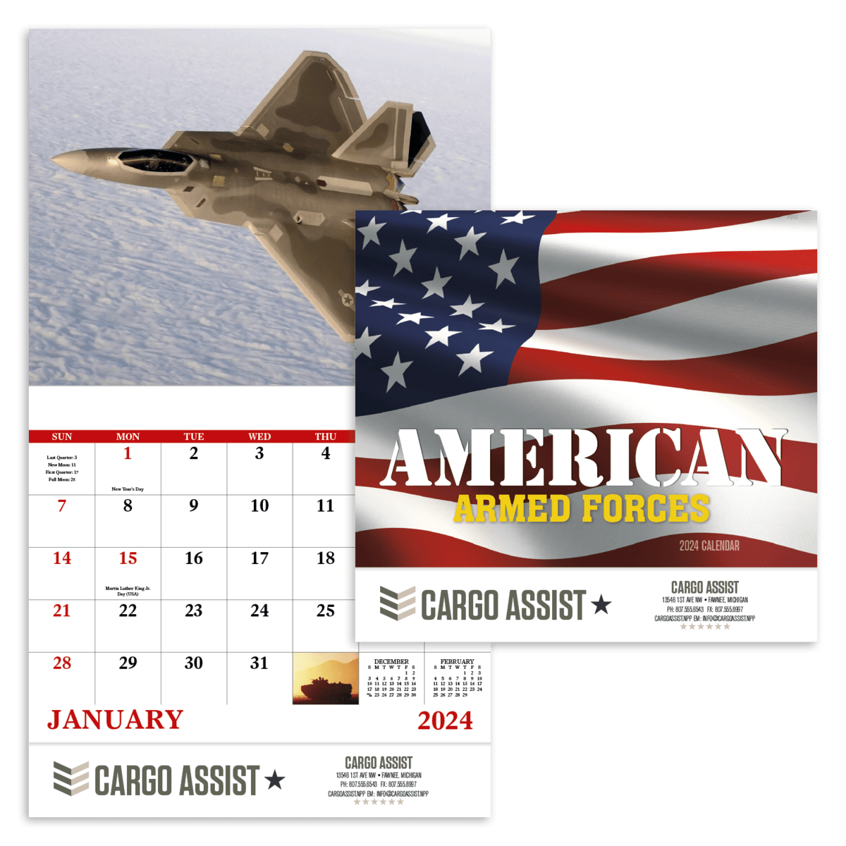 Good Value™ American Armed Forces - Stapled Calendar