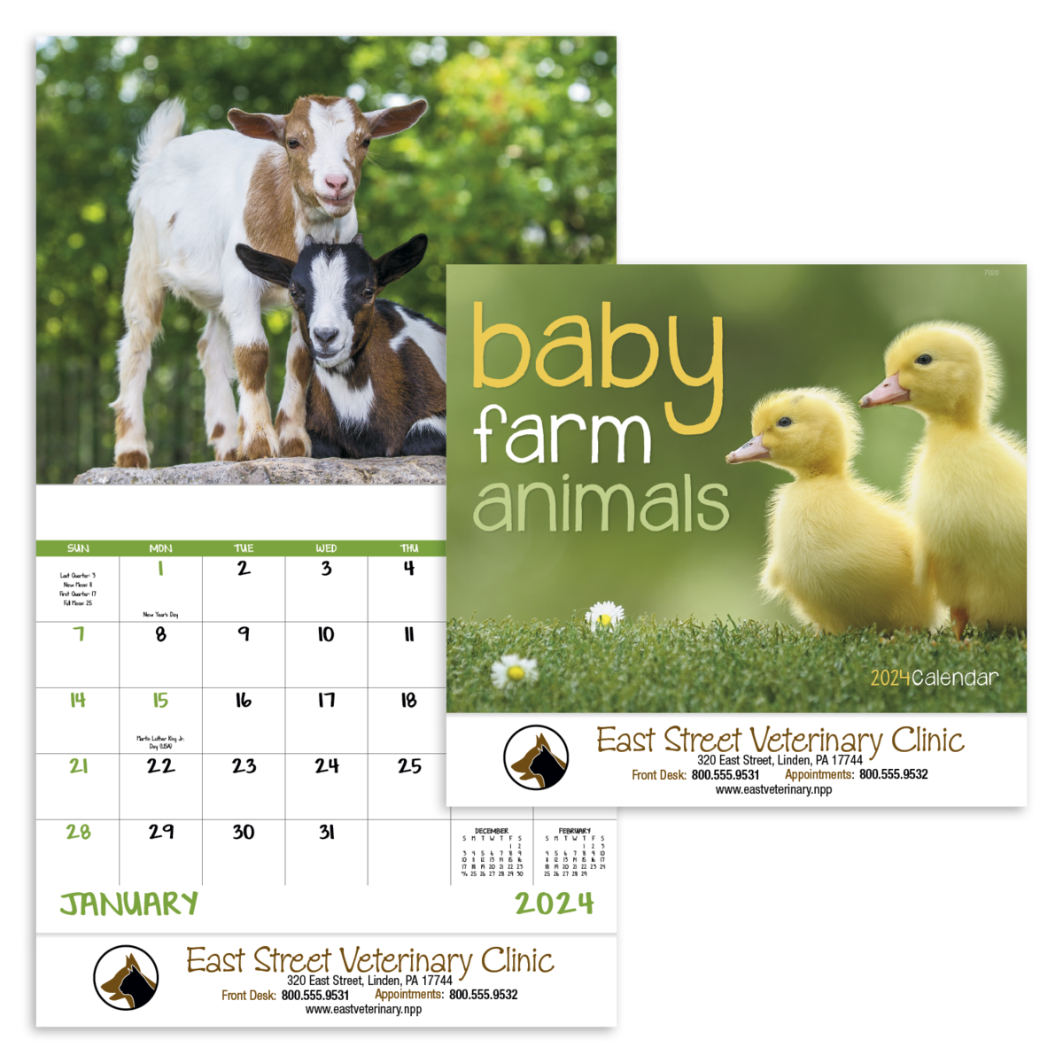 Good Value™ Baby Farm Animals - Stapled Calendar