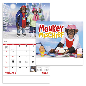 Good Value™ Monkey Mischief - Stapled Calendar