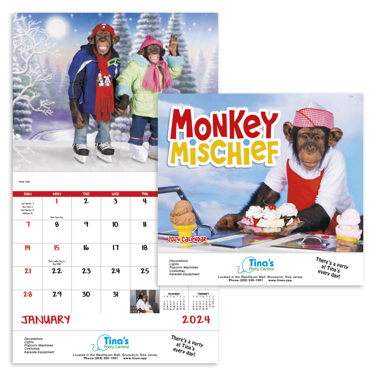Good Value™ Monkey Mischief - Stapled Calendar