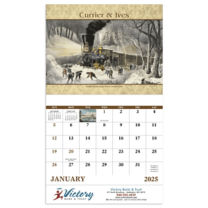 Good Value™ Currier & Ives - Stapled Calendar