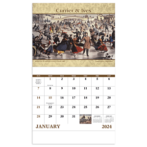 Good Value™ Currier & Ives - Stapled Calendar