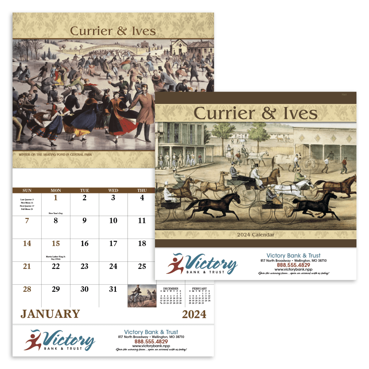 Good Value™ Currier & Ives - Stapled Calendar