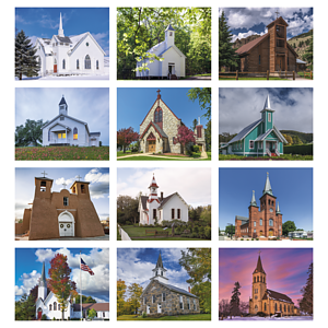 Good Value™ Scenic Churches - Stapled Calendar