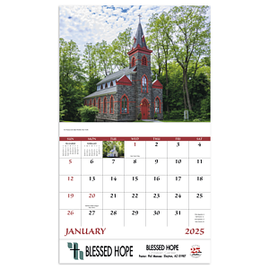 Good Value™ Scenic Churches - Stapled Calendar