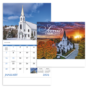 Good Value™ Scenic Churches - Stapled Calendar