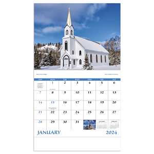 Good Value™ Scenic Churches - Stapled Calendar