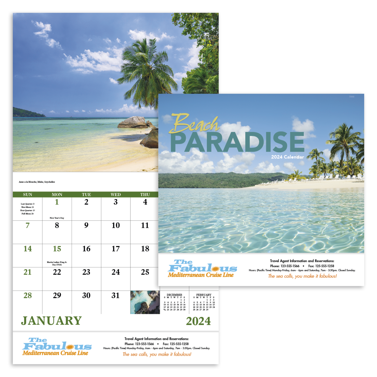 Good Value™ Beach Paradise - Stapled Calendar
