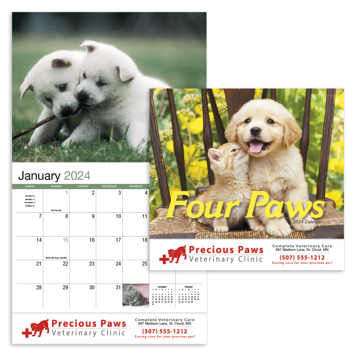 Four Paws Appointment Calendar - Stapled