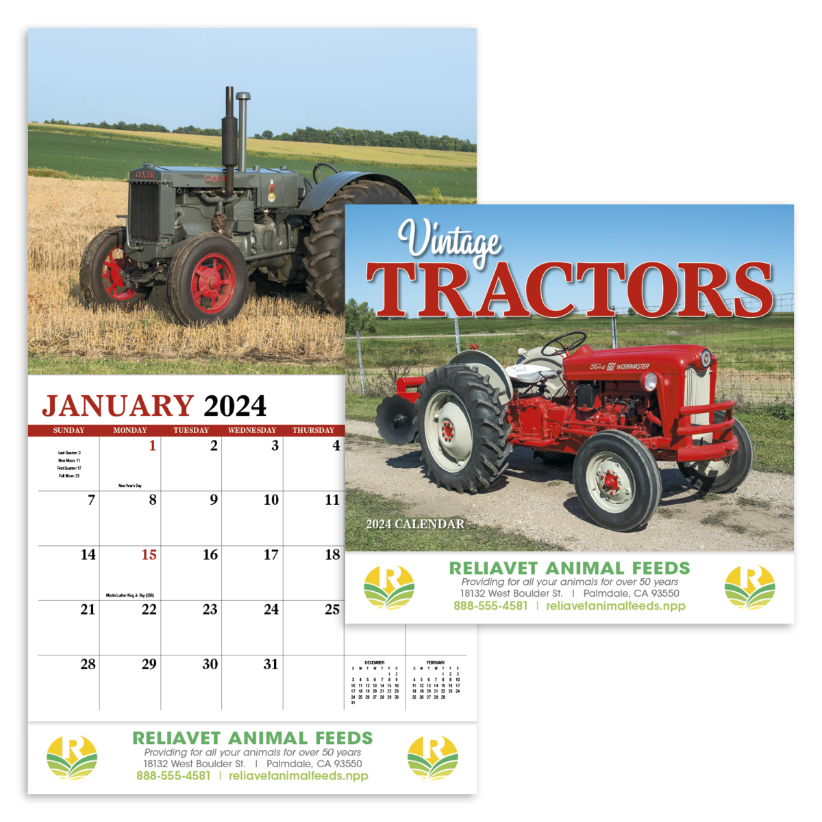 HotLine® Products Vintage Tractors Appointment Calendar - Stapled