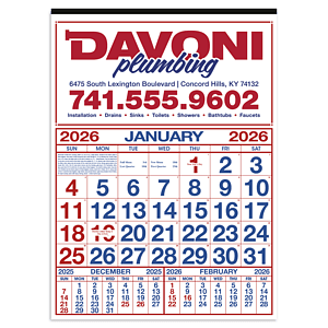 Skinner & Kennedy® Commercial 12-Sheet Calendar