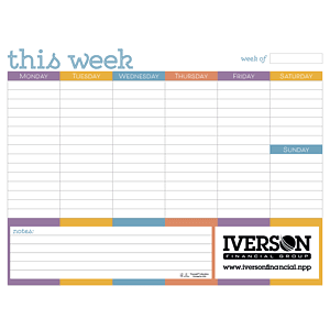 Triumph® Calendars Small Weekly Desk Pad - Colors