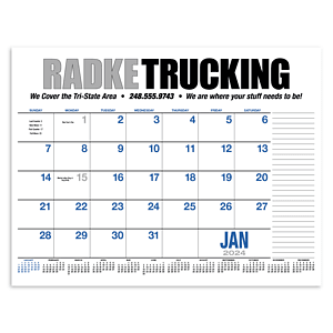 HotLine® Products 13-Month Desk Pad Calendar