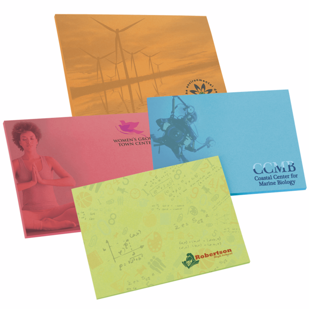 Souvenir sticky note 4 x 3 colored paper pad, 25 sheet Brandextenders