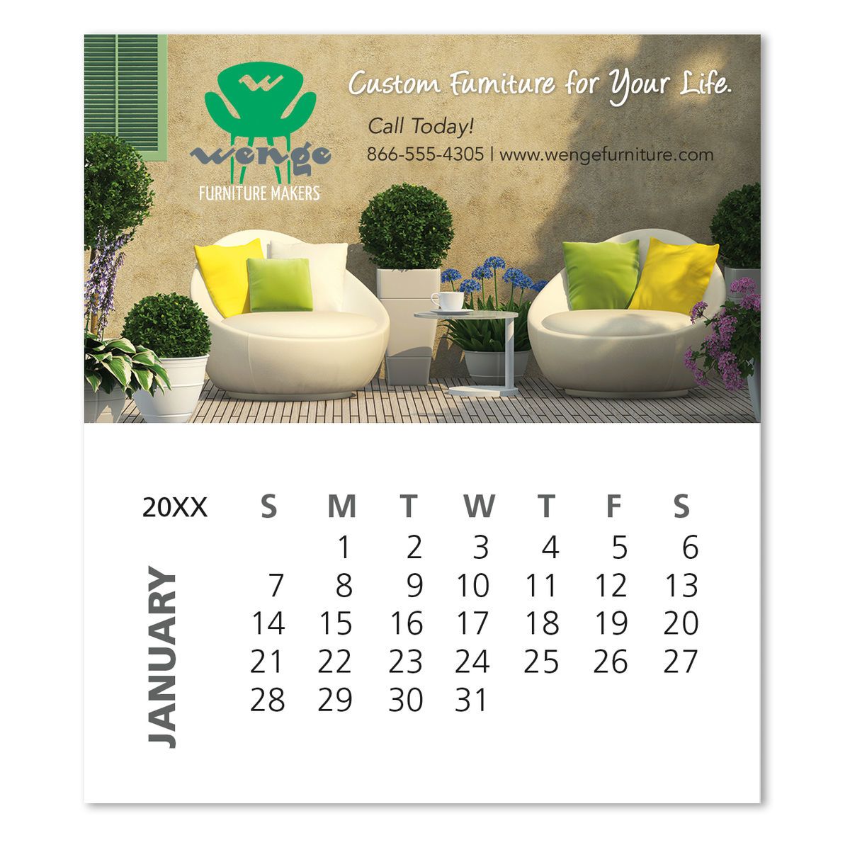 Good Value™ Business Card Magnet with 12-Sheet Calendar