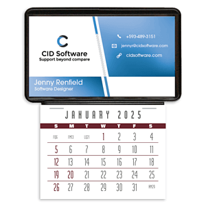 Triumph® Calendars Press-N-Stick Business Card Holder (No Imprint) With Calendar Pad