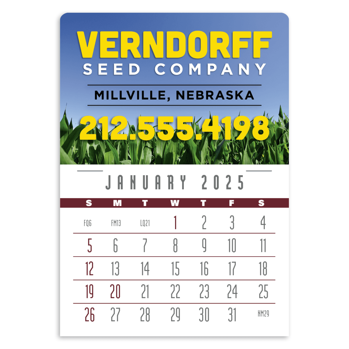 Press-N-Stick Full-Color Header Contemporary Calendar