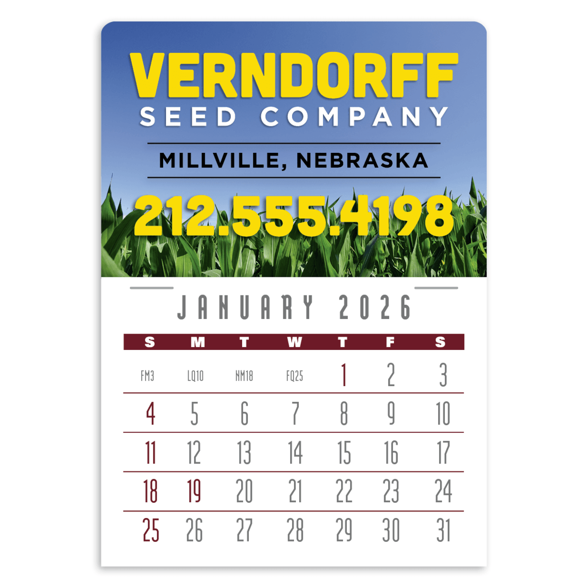 Press-N-Stick Full-Color Header Contemporary Calendar