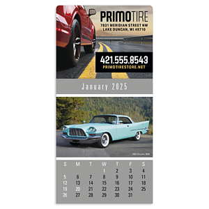 Triumph® Calendars Press-N-Stick Full-Color Header Cruisin’ Cars Calendar