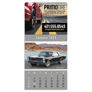 Press-N-Stick Full-Color Header Cruisin’ Cars Calendar
