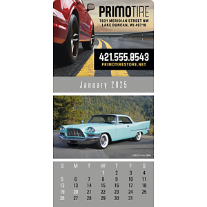 Triumph® Calendars Press-N-Stick Full-Color Header Cruisin’ Cars Calendar