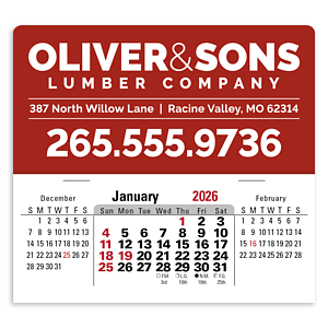 Press-N-Stick XL Header with 3-Month Horizontal Calendar