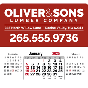 Triumph® Calendars Press-N-Stick XL Header with 3-Month Horizontal Calendar