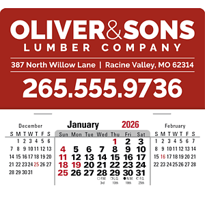Press-N-Stick XL Header with 3-Month Horizontal Calendar