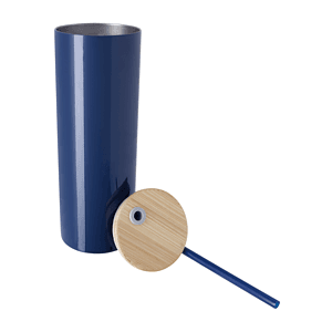 Good Value™ Double-Wall Stainless Steel Tumbler with Bamboo Lid and Straw - 20 oz.