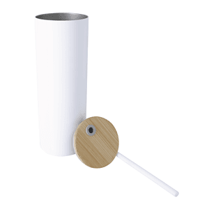 Good Value™ Double-Wall Stainless Steel Tumbler with Bamboo Lid and Straw - 20 oz.