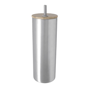 Good Value™ Double-Wall Stainless Steel Tumbler with Bamboo Lid and Straw - 20 oz.