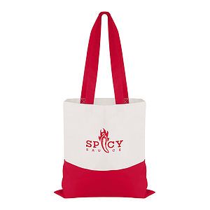 Cotton Colored Accent Flat Tote